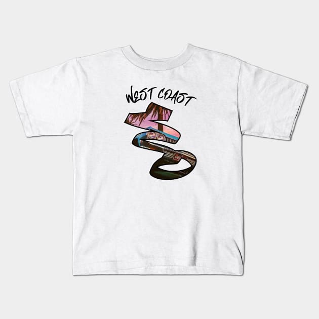 west coast Kids T-Shirt by creakraft